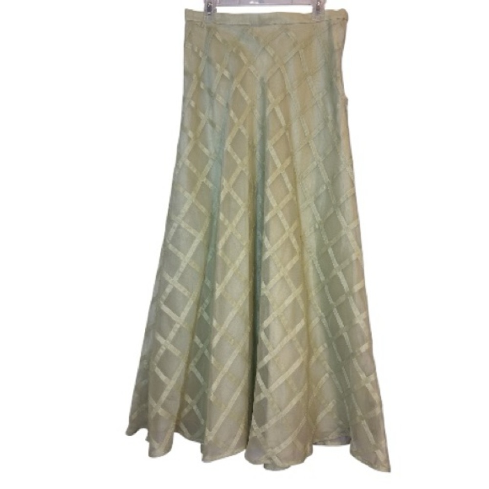 Vintage CHETTA B Green Silk Maxi Skirt NWT Size 12